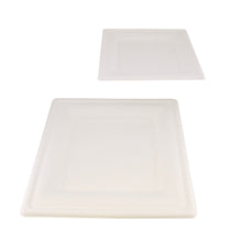 Load image into Gallery viewer, Biodegradable Bagasse Plates - 100pc Combo 8 and 10in Square Plates