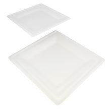 Load image into Gallery viewer, Biodegradable Bagasse Plates - 100pc Combo 8 and 10in Square Plates