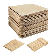 Load image into Gallery viewer, Palm Leaf Plates - 10IN Square Biodegradable Plates and Cutlery, 150pc