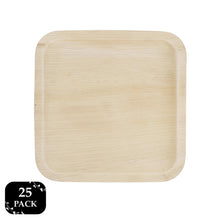 Load image into Gallery viewer, Palm Leaf Plates - 8 Inch Square Biodegradable Party Plates, 25 Pack