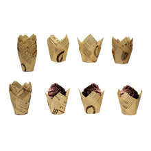 Load image into Gallery viewer, Cupcake Papers Tulip Baking Cups Tulip Cupcake Liners 100ct Newspaper