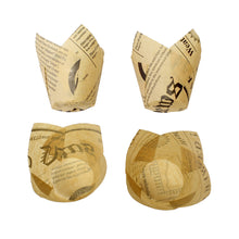 Load image into Gallery viewer, Cupcake Papers Tulip Baking Cups Tulip Cupcake Liners 100ct Newspaper