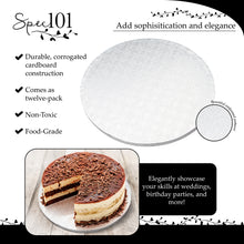 Load image into Gallery viewer, 14 Inch Round Cake Drums - 12pk White Cake Drum Boards, Smooth-Edges