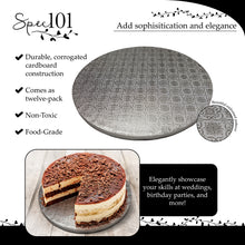 Load image into Gallery viewer, 14 Inch Round Cake Drums - 12pk Silver Cake Drum Boards, Smooth-Edges