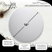 Load image into Gallery viewer, Round Cake Boards Bulk 12pk - 14 Inch Cake Drum White Wrapped Edge