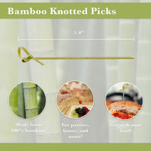Load image into Gallery viewer, Bamboo Knotted Picks - 3.9IN Bamboo Martini Skewers Toothpicks, 1000pc