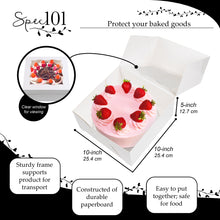 Load image into Gallery viewer, Spec101 Square Cake Boxes with Window - 15pk White Cake Boxes