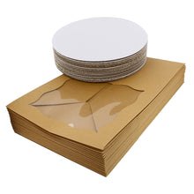 Load image into Gallery viewer, Spec101 Square Cake Boxes with Window - 15pk Kraft Brown Cake Boxes