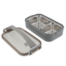 Load image into Gallery viewer, Box Lunch Pail 2 Compartment Lunch Bag Grey Lunchbox Adult Teen