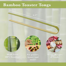 Load image into Gallery viewer, Bamboo Toaster Tongs, Disposable - Toaster Tongs Bamboo 100pk 6.3in