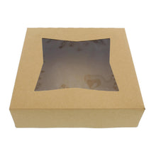 Load image into Gallery viewer, Easy Popup Pie Boxes with Window Pie Boxes 9x9x2.5 Inch Brown 15pk