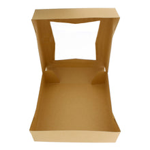 Load image into Gallery viewer, Easy Popup Pie Boxes with Window Pie Boxes 9x9x2.5 Inch Brown 15pk