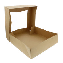 Load image into Gallery viewer, Easy Popup Pie Boxes with Window Pie Boxes 9x9x2.5 Inch Brown 15pk
