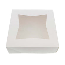Load image into Gallery viewer, Easy Popup Pie Boxes with Window Pie Boxes 8x8x2.5 Inch White 15pk