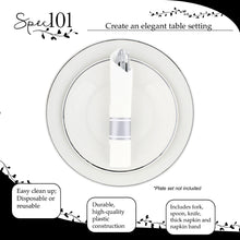 Load image into Gallery viewer, Pre-Rolled Plastic Cutlery - 30ct Silver Disposable Utensil Set