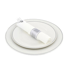 Load image into Gallery viewer, Pre-Rolled Plastic Cutlery - 30ct Silver Disposable Utensil Set