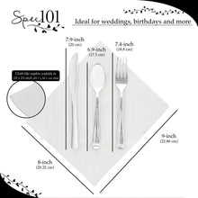 Load image into Gallery viewer, Pre-Rolled Plastic Cutlery - 30ct Silver Disposable Utensil Set