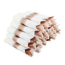 Load image into Gallery viewer, Rose Gold Utensils Set Disposable for Weddings - 30pk Silverware Rolls