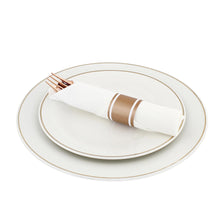 Load image into Gallery viewer, Rose Gold Utensils Set Disposable for Weddings - 30pk Silverware Rolls