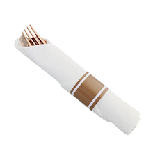 Load image into Gallery viewer, Rose Gold Utensils Set Disposable for Weddings - 60pk Silverware Rolls
