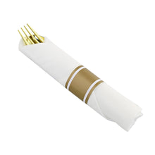 Load image into Gallery viewer, Gold Pre Wrapped Silverware for Weddings - 60pk Plastic Utensil Sets