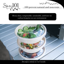 Load image into Gallery viewer, Sugarcane Paper Disposable Bowls with Lids 50pk 28oz Disposable Bowls