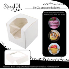 Load image into Gallery viewer, Mini Cupcake Holders - 50 Pk Individual Cupcake Boxes with Inserts
