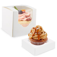 Load image into Gallery viewer, Mini Cupcake Holders - 50 Pk Individual Cupcake Boxes with Inserts
