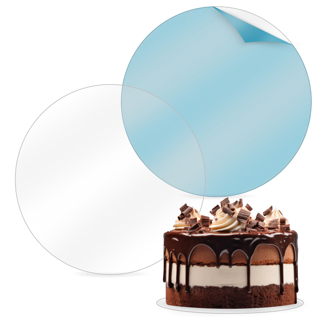 Acrylic Cake Disc 8.25in 2 Pack - Round Acrylic Disc Set - 1/8in Thick