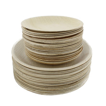 Load image into Gallery viewer, Palm Leaf Plates - 10 and 7 Inch Round Biodegradable Plates, 50Pc Set
