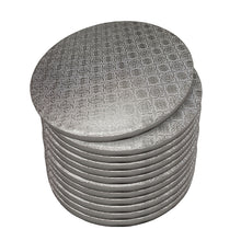 Load image into Gallery viewer, 14 Inch Round Cake Drums - 12pk Silver Cake Drum Boards, Smooth-Edges
