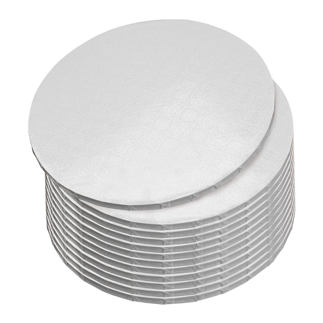 Round Cake Boards Bulk 12pk - 14 Inch Cake Drum White Wrapped Edge